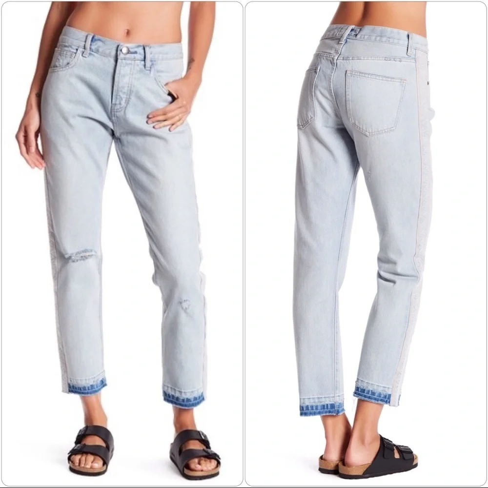 Current/Elliott‎ Slouchy Side Embroidery Skinny